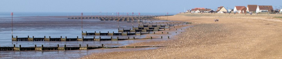 Beach, walking to Hunstanton. Ruth in North Norfolk