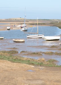 Boats and children, Burnham Overy, on Ruth's Coastal Walk