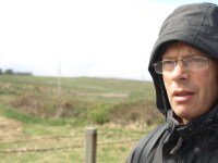 John with hood up, Ruth's Coastal Walk