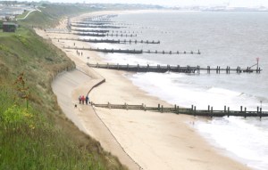 Looking north from the cliff top, Hopton. Ruth's coastal walk.