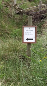 Path closed sign - coastal erosion - Ruth's coastal walk