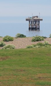 Platform in sea, near Sizewell - Ruths coastal walk