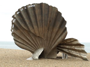 Sculpture on beach, Aldeburgh - Ruths coastal walk