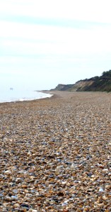 Shingle beach - makes walking difficult - Ruth's coastal walk