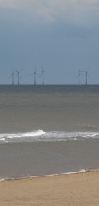 Storm clouds over the sea, Scratby, Norfolk. Ruth on her coastal walk gets wet.