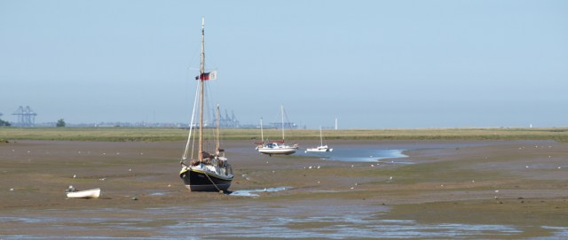 View across marsh towards Felixstowe, Ruth's coastal walk