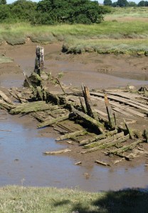 old boat in mud, Hamford Water marshes, Essex - Ruths walk