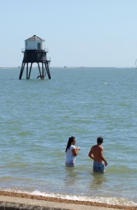 Dovercourt Lighthouse, in sea, Essex - Ruth's coastal walk