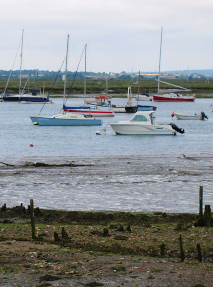 Boats in Strood Channel, Mersea, Essex - Ruths coastal walk