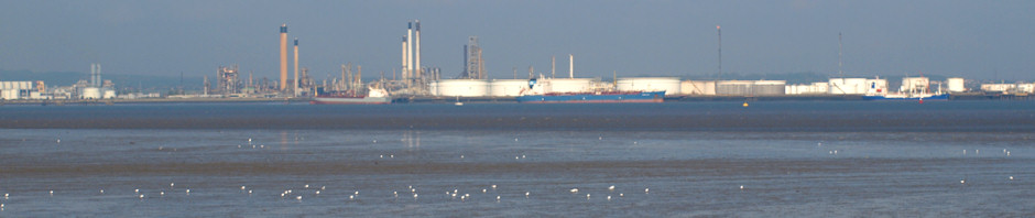 Canvey Island from St Mary's Marshes, Ruths coastal walk.