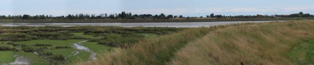 Panoramic montage of River Roach, Essex. Ruth's coastal walk.
