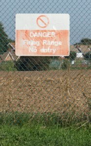 No Entry sign, Shoeburyness. Ruth's coastal walk in Essex
