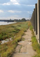 Wall by the Thames, Tilbury Power Station, Ruth's coastal walk round the UK.