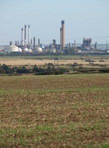 Oil Refinery across Fobbing Marshes, Ruth's coastal walk, Essex