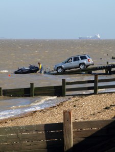 Jet ski being unloaded, Allhallows-on-Sea, Ruth's Coastal Walk Jet ski being unloaded, Allhallows-on-Sea, Ruth's Coastal Walk