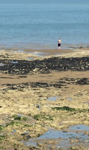 Fisherman off Birchington, Kent, Ruths coastal walk.
