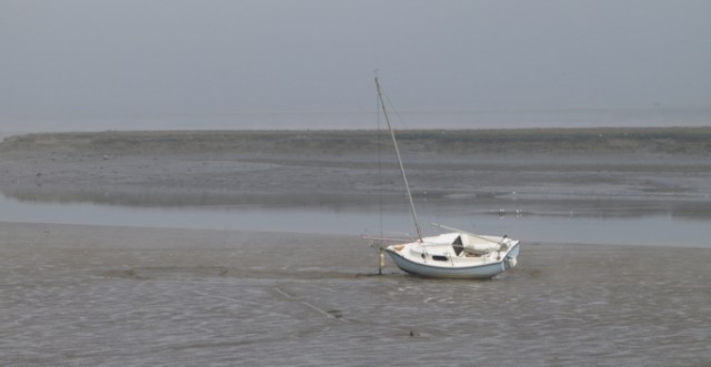 Boats in the mud, Conyer Creek, Swale, Kent. Ruths coastal walk.