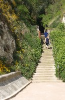 Steps down to shore, North Foreland, Kent. Thanet Coastal Path. Ruth. Steps down to shore, North Foreland, Kent. Thanet Coastal Path. Ruth.