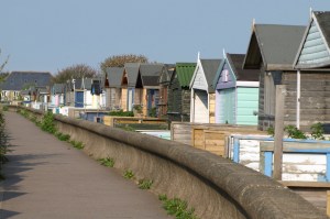 Beach huts, Whitstable. Ruth's coastal walk, Kent.