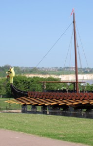 Viking ship, Pegwell Bay, Thanet Coastal Path, Kent. Ruths coastal walk.