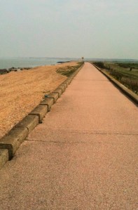 longest bike track in the world - maybe. Kent. Ruth on her coastal walk.