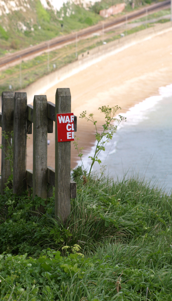 Cliff edge, Dover. Ruths coastal walk through Kent.