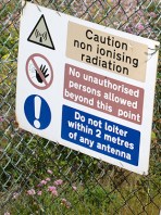 Danger, non-ionising radiation. Palmarsh Ranges, Ruth's walk.
