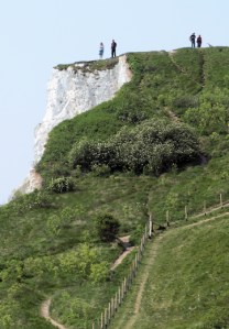 Husband on Dover cliffs, Ruth's coastal walk in Kent