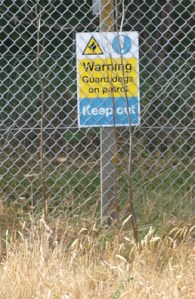 Skirting round the military camp, Lydd, Ruth's coastal walk.