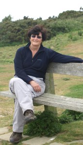 Resting Ruth on her walk around the coast, Sussex.