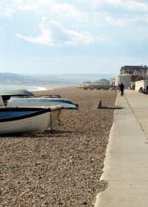 Seaford sea front, with Martello Tower, Ruth's coastal walk, in Sussex.