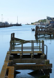 Looking down The Ouse, Newhaven, Ruth in Sussex on her coastal walk.