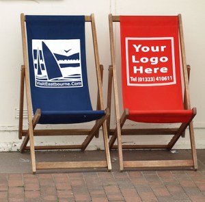Deckchair with your logo here - images of Eastbourne - Ruth walks round the coast.