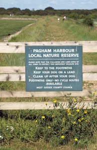 Entrance gate, Pagham Harbour, Ruth's coastal walk.