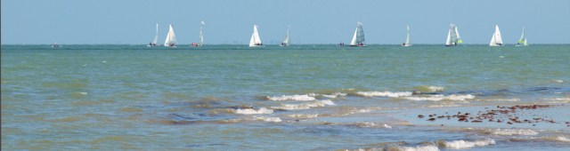 Ships in Sea, off Rustington, Sussex. Ruths coastal walk.
