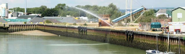 Firetruck and hoses, Littlehampton, Ruth's walk round the coast