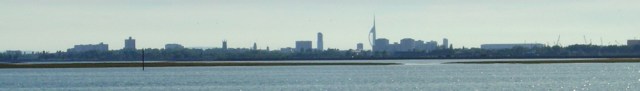 Portsmouth in distance, from Langstone Harbour, Ruths coast walk