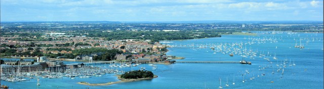 View into Portsmouth Harbour from Spinnaker Tower, Ruth's visit.