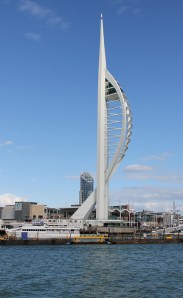 Spinnaker tower from Gosport ferry, Ruth's coastal walk through Portsmouth