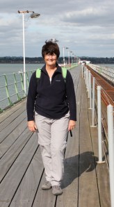 Hythe (hampshire) pier and Ruth on her coastal walk