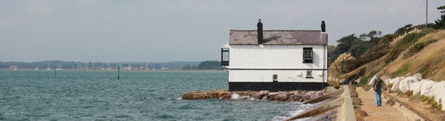 Sea walk, Lepe, Ruth walking round the coast in Hampshire.