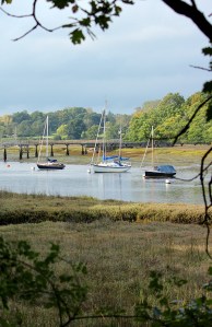 Beaulieu River with boats, Ruth's coastal walk, Hampshire