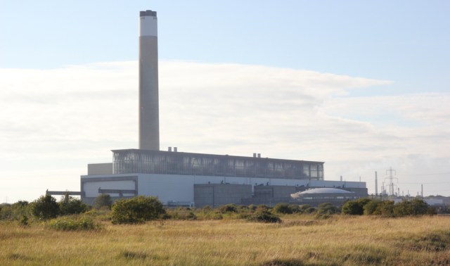  Fawley Power Station, Ruth on her walk around the coastline.