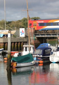 Train and boats - Lymington, Ruth walks around the coast.
