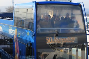 number 50 bus, from Swanage to Bournemouth, Ruth's coastal walk