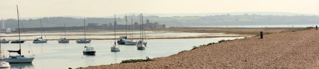 looking back to Hurst Castle, Ruth's walk around the coast, Hampshire