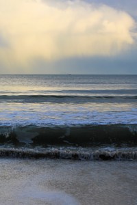 sea after storm, Bournemouth beach, Ruth on her coastal walk