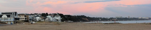 looking back to Bournemouth, sunset, Ruth's coastal walk