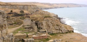 ruins and sea - old quarry site - Ruth walking around the Isle of Purbeck