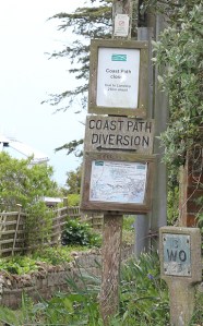 diversion signs, South West Coast Path, Charmouth - Ruth's coastal walk